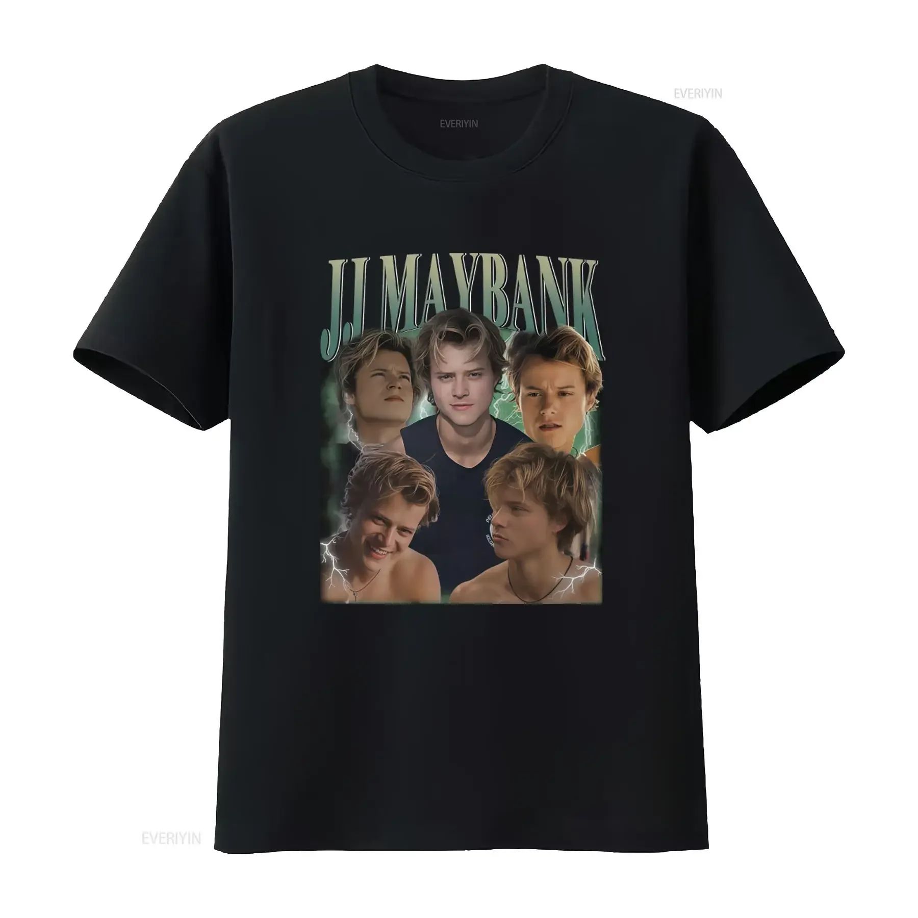 JJ Maybank Vintage T Shirt Y2k Tops Harajuku Graphic Print T Shirts Casual Loose Streetwear Fashionable Shortsleeved Unisex S