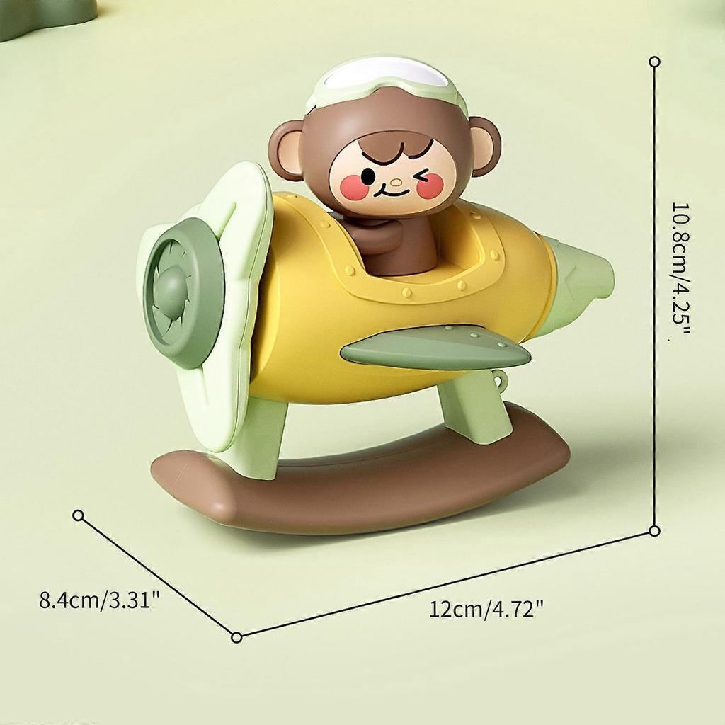 Cartoon Shape Musical Aircraft Toy with Whistle Children Lung Capacity Exercise Educational Toy Birthday Gift for Kid  Pink
