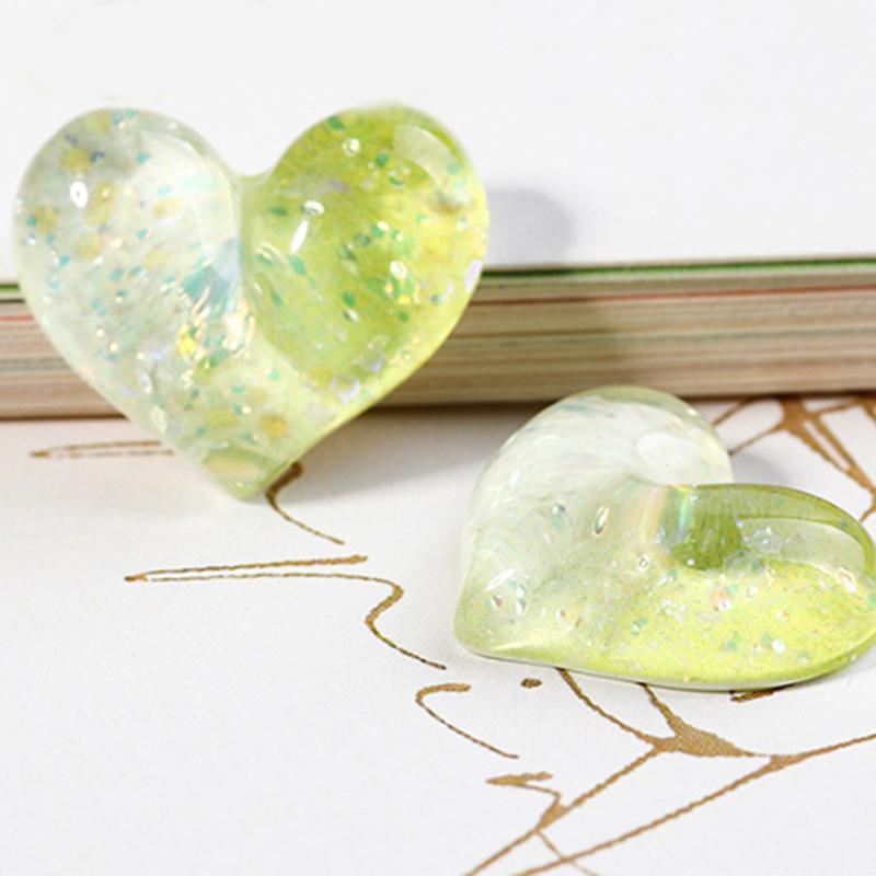 10Pcs Cartoon Gradient Love Cute Resin Series Jewelry Making Diy Home Life Decoration