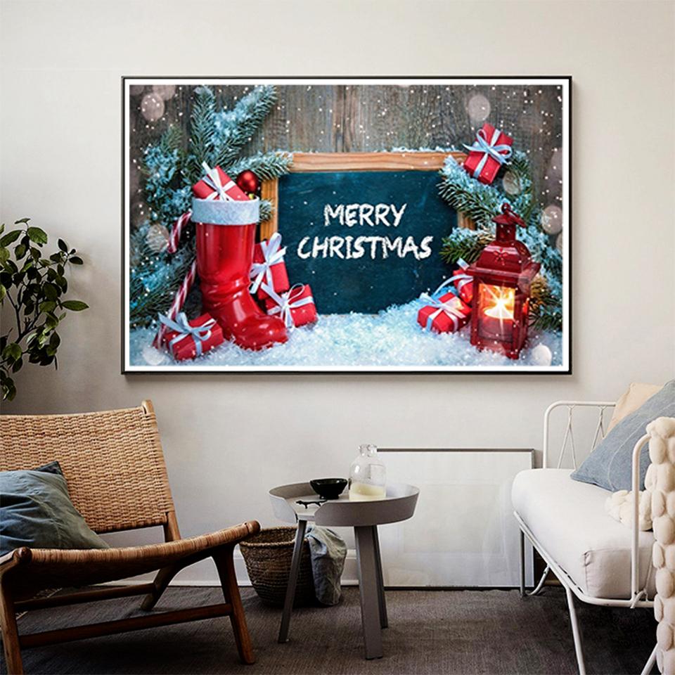 5D DIY Full Round Diamond Painting Beautiful Winter Landscape Diamond Embroidery Rhinestone Picture Home Decoration Gift