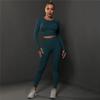 Traje de encaje perfecto para mujer, conjunto de Yoga, chándal de gimnasio de cintura alta, mallas con fruncido en la parte de atrás, ropa deportiva