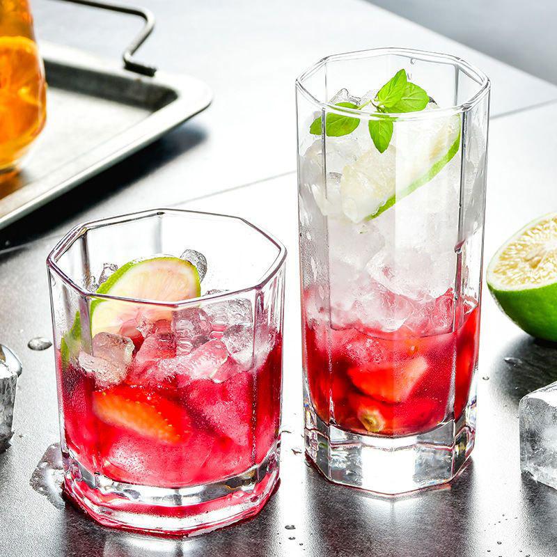 260ml/220ml Beverage Cup Thick Bottom Glass Cup Household Juice Milk Tea Mugs Whiskey Glass High End Brandy Cocktail Beer Cups