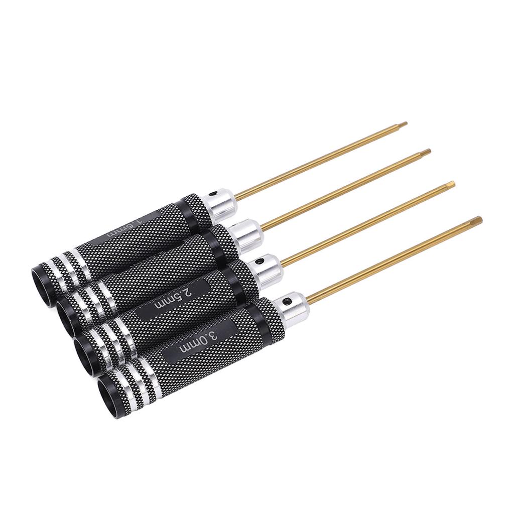 4Pcs RC Repair Screwdrivers Titanium Coated Hex Screwdriver Tool Set for RC Car Ship Airplanes