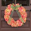 Hydrangea Flower Ring Door Hanging, Thanksgiving Autumn Door Hanging Flower Decorations Pastoral Wall Hanging