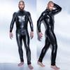 Sexy Men Shiny Pu Faux Leather Catsuit Jumpsuit Nightclub Erotic Lingerie Wetlook Latex Zentai Jumpsuit Costume