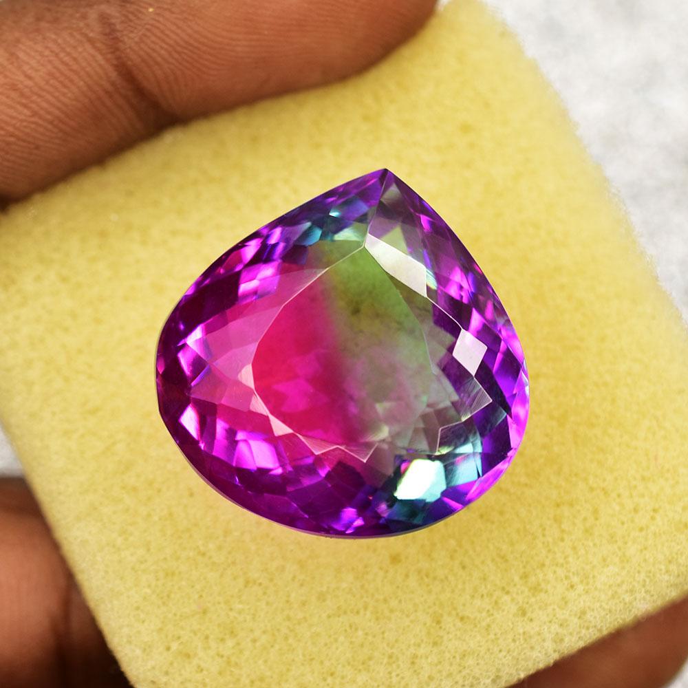 Certified Natural Bi-Color Tourmaline 60.15 Ct Pear Flawless Loose Gemstone