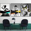 Nowoczesna moda Wall Art kobieta Home Decor czarny abstrakcyjny piękny motyl obraz na płótnie drukuje zdjęcia na plakat do salonu