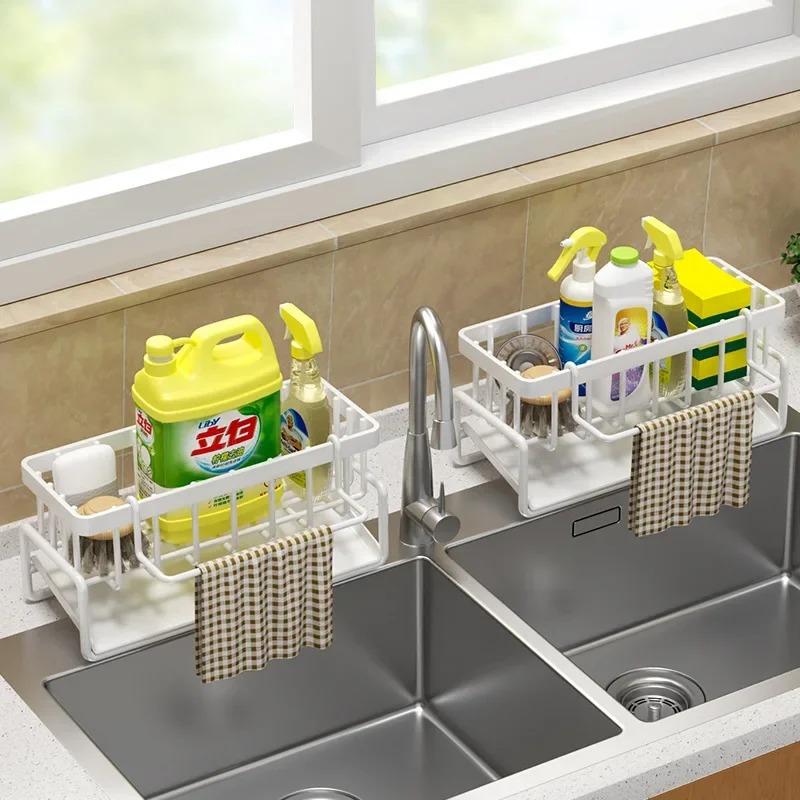 Multifunctional Sponge Rack Drain Rack Kitchen Rack Sink Rag Countertop Detergent Dishcloth Storage Rack