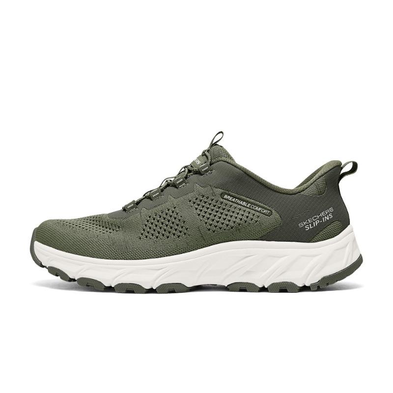 Skechers Hillcrest 2.0 Men Low Top Outdoor Shoes Olive Green 237799-OLV 42