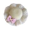 Girls Summer Straw Sun Hat Baby Beach Shade Bucket Cap for Toddler Kids Outdoor UV Protection Breathable Lightweight
