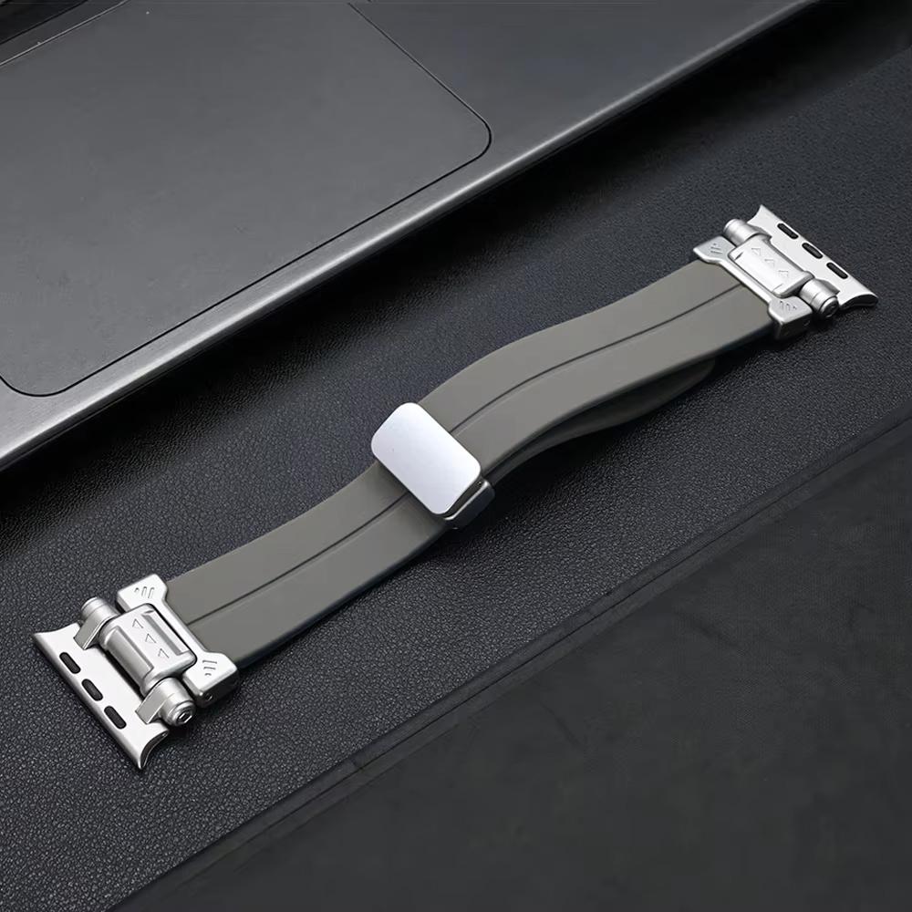 

Magnetic Silicone Band for Apple Watch Ultra 3 2 49mm 9 8 7 45mm Loops Bracelet Strap for iWatch Series 11 10 46mm 6 5 4 Se 44mm 44mm 45mm 46mm 49mm