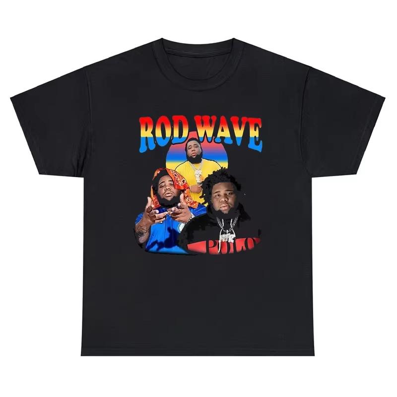 Rod Wave Graphic T-shirt Hip Hop Rapper Poster Print Shirt Cotton Daily Casual Short Sleeve Tees Men Oversized Streetwear Tops