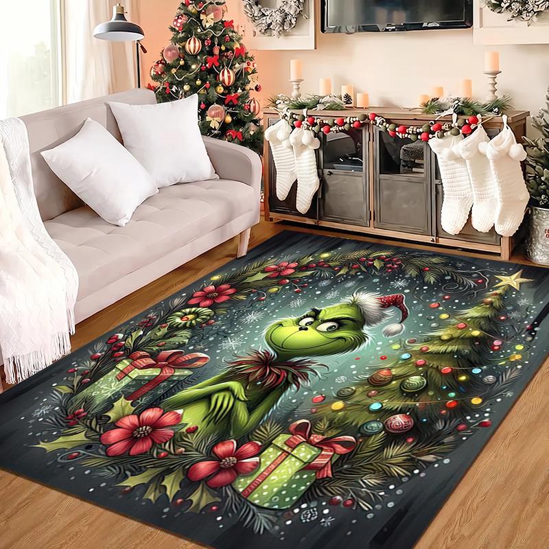 1 szt. Dywanik Grinch - Dekoracja domu Dywan do salonu sypialni Podłoga Dywanik pod krzesło komputerowe
