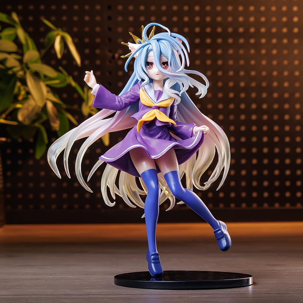 Anime Girl Crown Blue Engine Model Statue for Car And Home Decor Small Gift Valentine's Day Present Collectible Computer Case