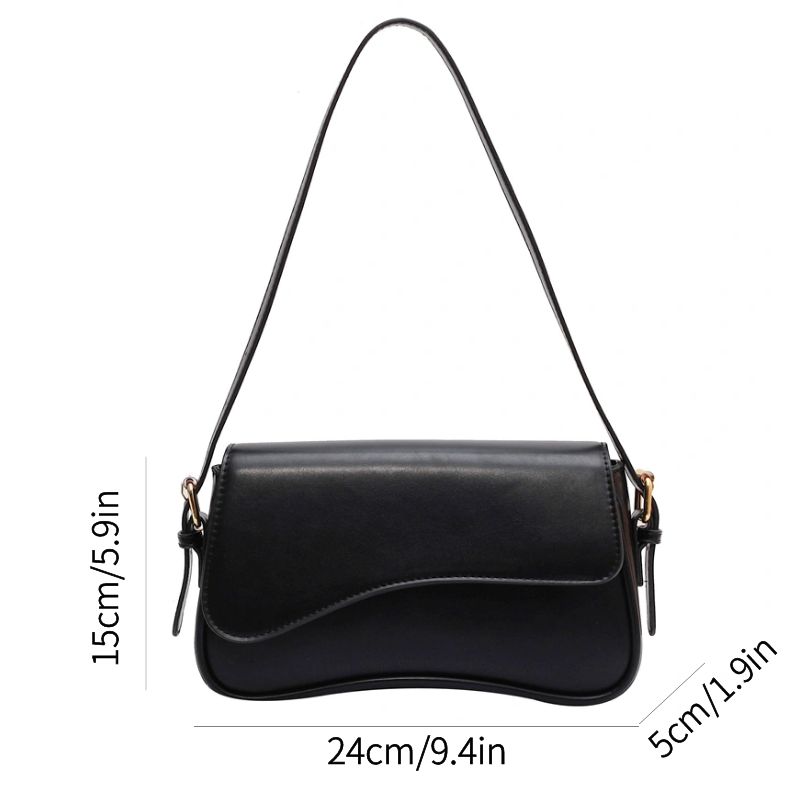 Vintage Shoulder Bag for Woman, Chain Handbag, Black Crossbody Bags, Underarm Bags,