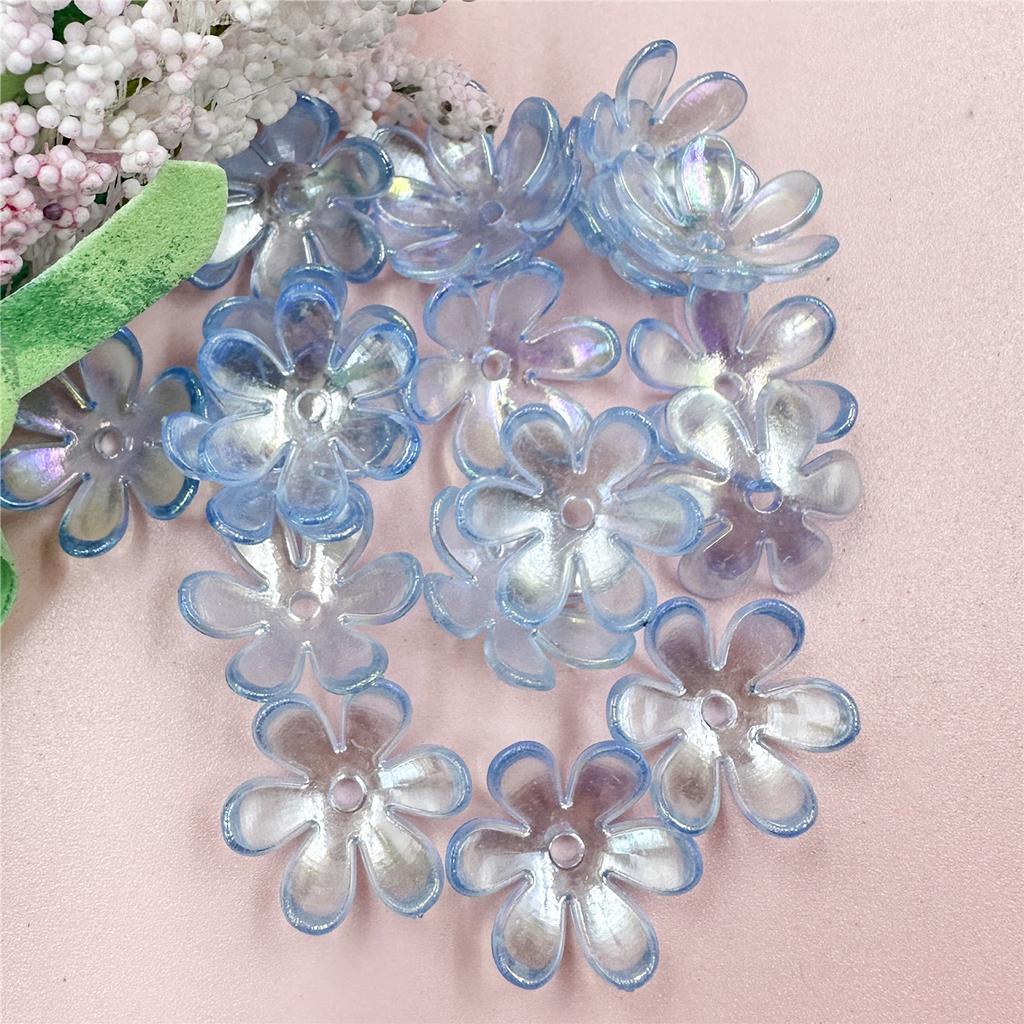 20pcs DIY Accessories Hair Jewelry Making 6 Petals Flower Loose Beads Handmade Materials Fashion Receptacle