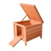 Outdoor Wooden Rabbit Cage with Asphalt Roof and Non-Slip Ramp, 42x51x43cm, Red Orange