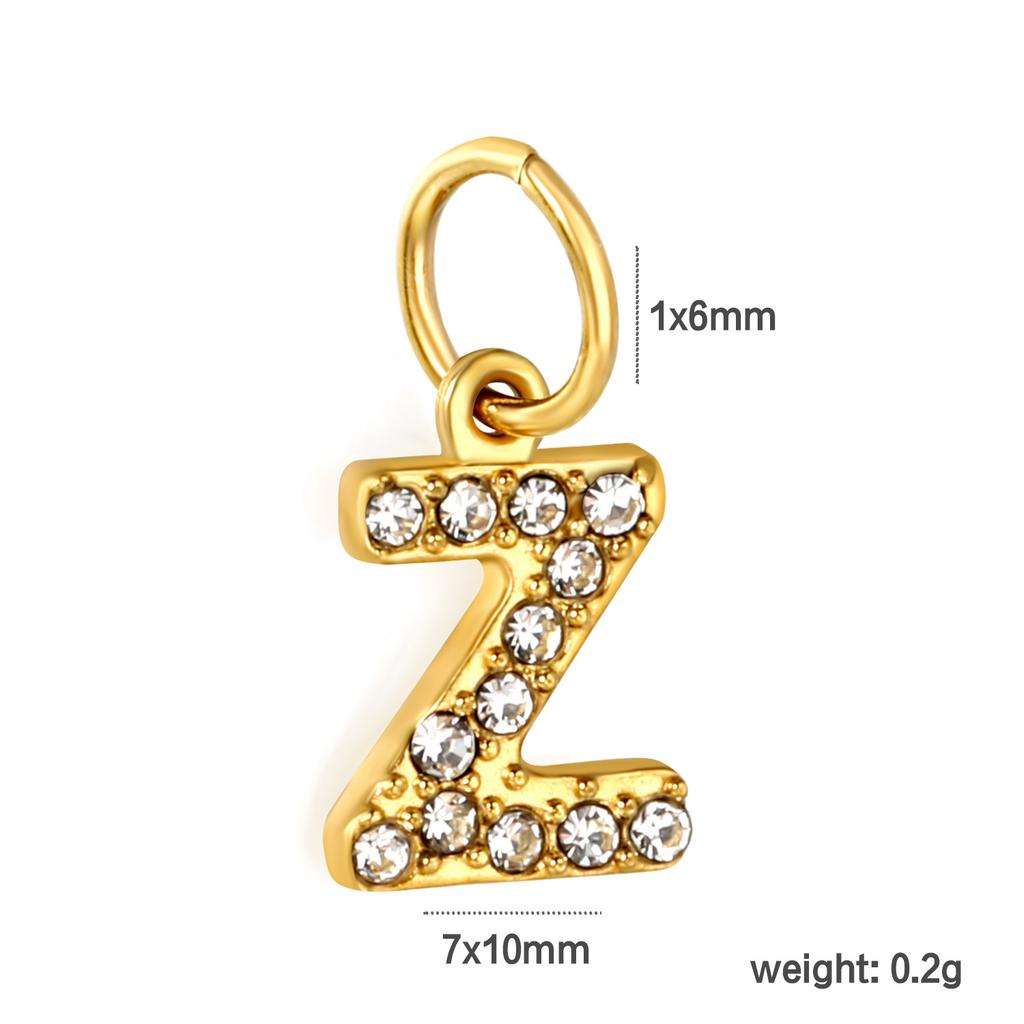 Diamond Stainless Steel Jewelry Accessories 26 Letter Pendant Pendant DIY Necklace Bracelet Accessories