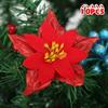10X Christmas Double Layer Poinsettia Glitter Flower Tree Hanging Xmas Decor