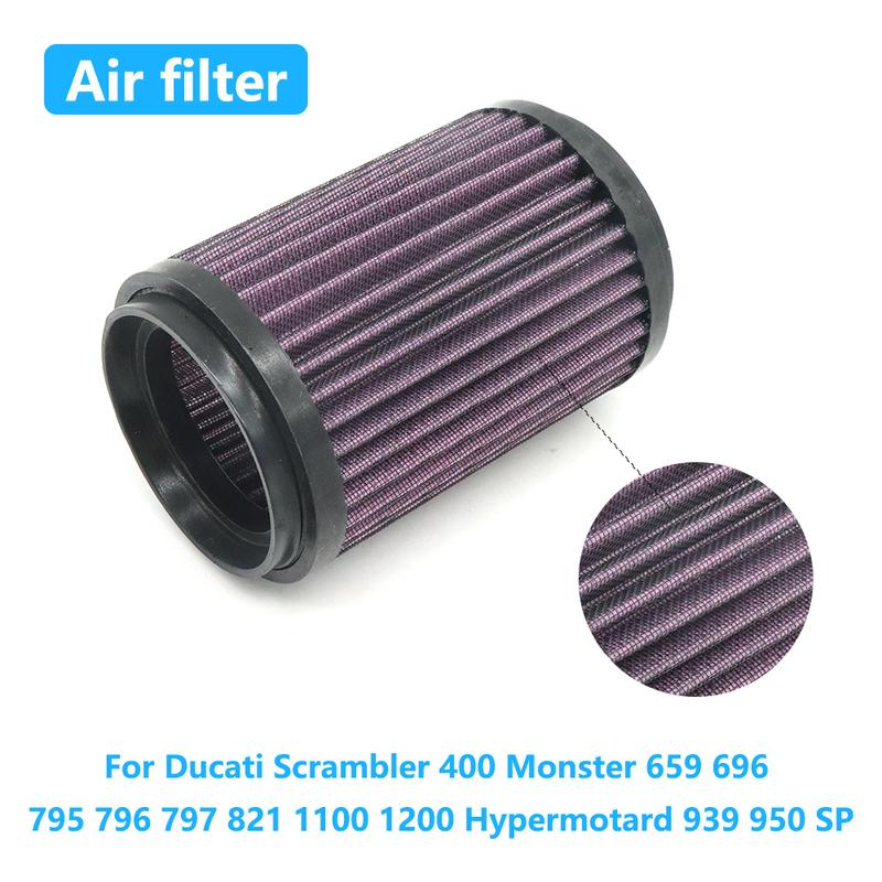 For Ducati Scrambler 400 Monster 659 696 795 796 797 821 1100 1200 Hypermotard 939 950 SP Motorcycle High Flow Air Filter