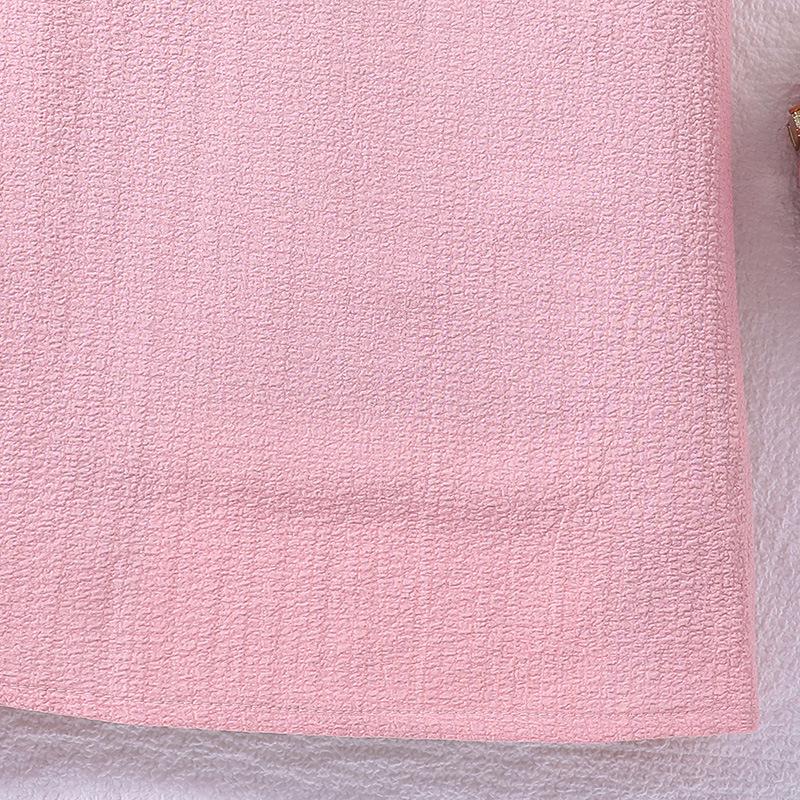 Letnia Odzież Dziecięca Sukienka dla Dziewczynki Urocza Sukienka Księżniczki z Bufiastymi Rękawami Różowa dla Małej Dziewczynki