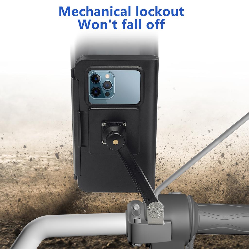 Motorcycle 360 Rotatable Phone Holder Touchscreen Case Mount Waterproof for 4-7in Phones