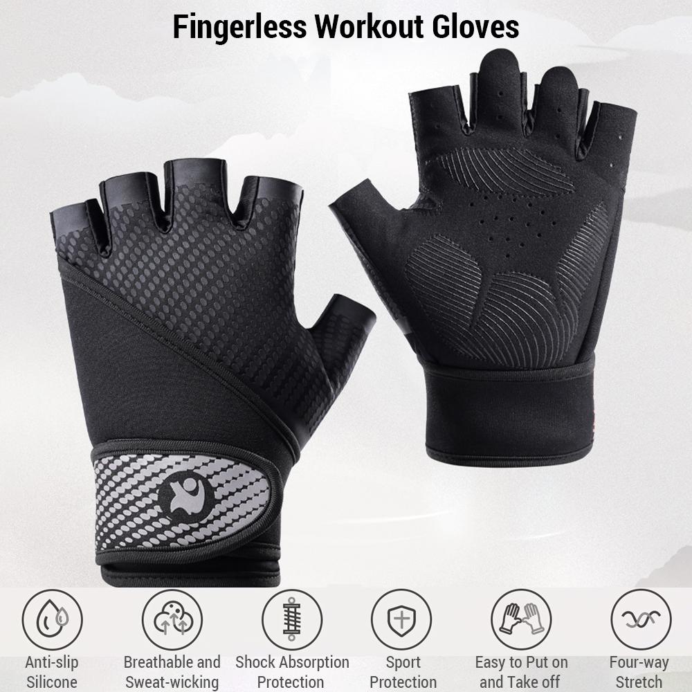 Atmungsaktive fingerlose Trainingshandschuhe mit vollem Handflächenschutz für Fitness-Gewichtheben-Radfahren-Übungen