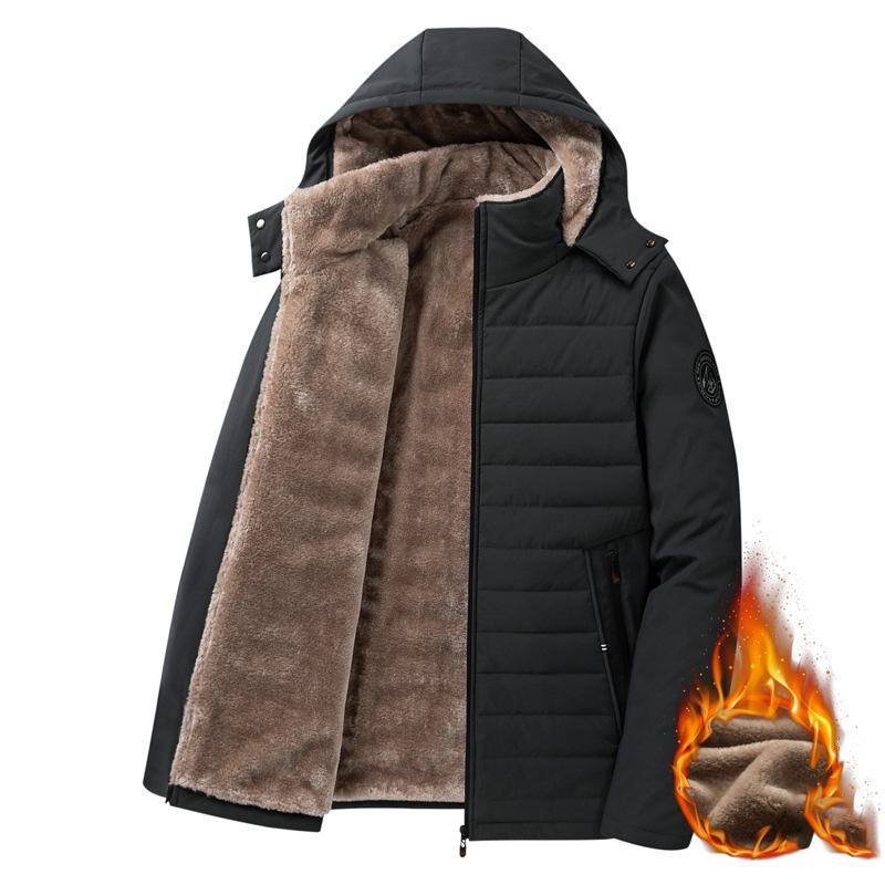 Men's Winter Jacket Parkas Coat Casual Clothing Padding Thickened Fleece Jacket Male Derachable Hooded Windbreaker Clothing
