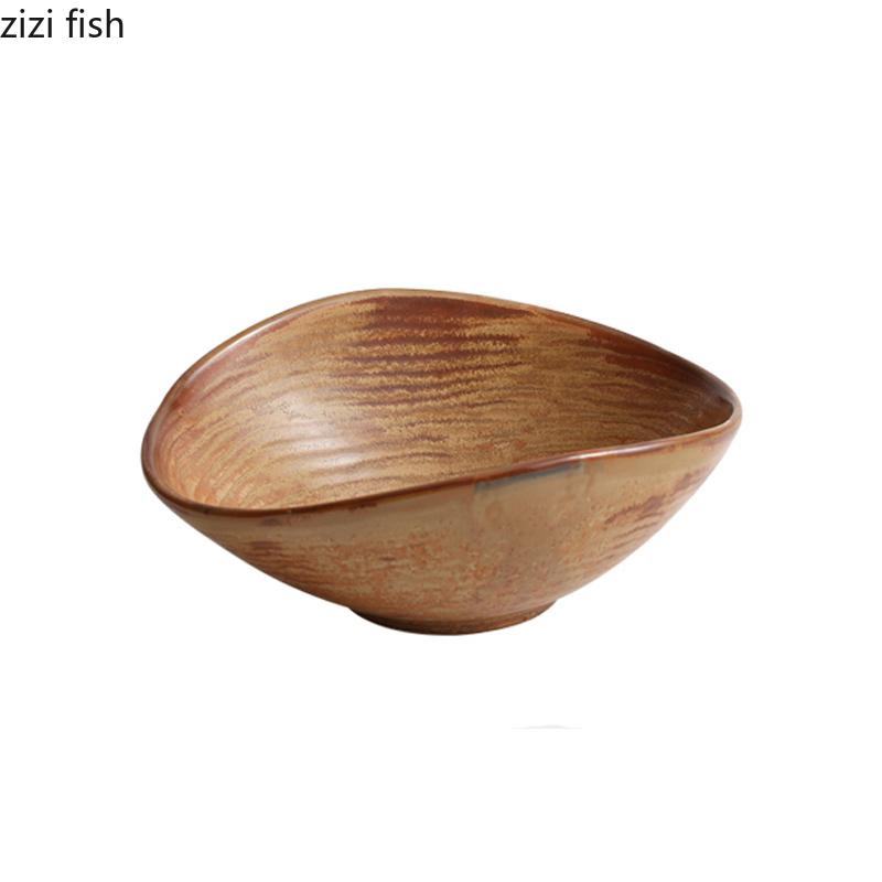Kiln Changes Retro Ceramic Bowl Dessert Bowl Oat Bowl Salad Bowls Snack Bowls Restaurant Molecular Cuisine Creative Tableware