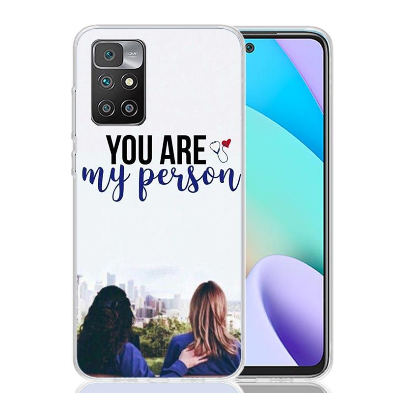 Greys Anatomy Person Case Phone Cover for Xiaomi Redmi 13 13C 14C 12 12C 10 10C 10A 9 9C 9A 9T 8 8A 7 7A 6 Pro 6A K70 K60 K40 K2