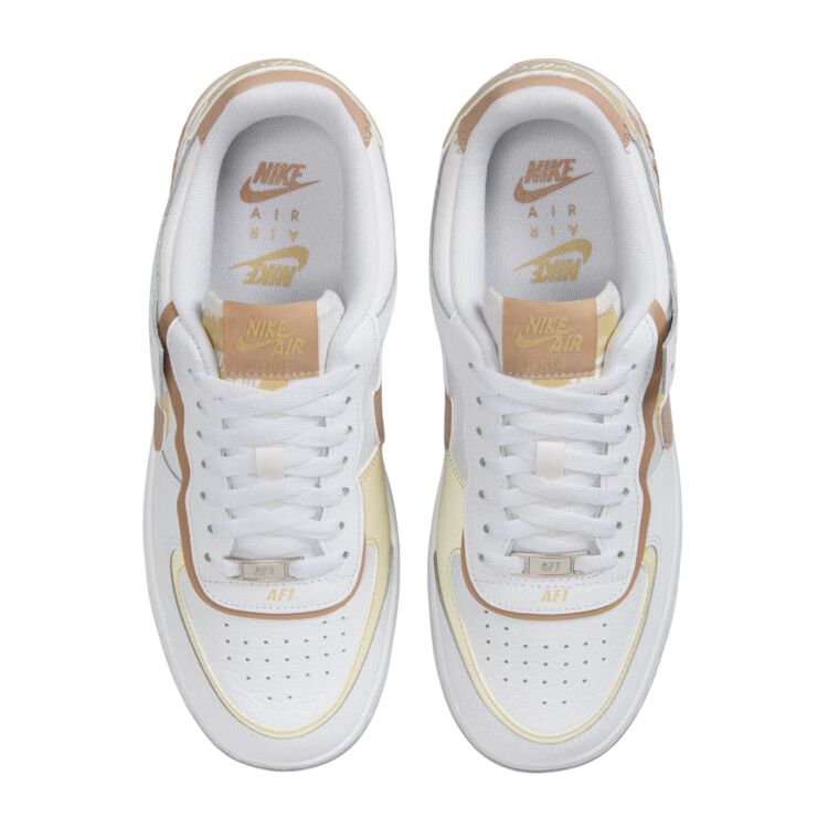 New Nike Air Force 1 Low Shadow White Team Gold Rattan Women's DZ1847-111