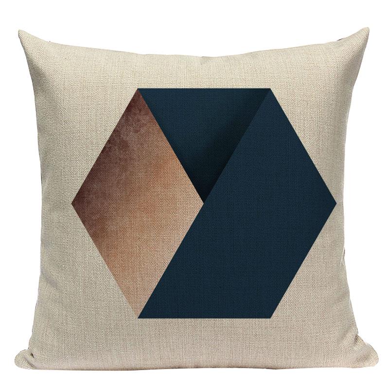 Geometric Black Blue Cushion Cover  Stripe Textile Decor Throw Pillows Covers 45Cmx45Cm Square Sofa Bed  Throw Pillow Cover