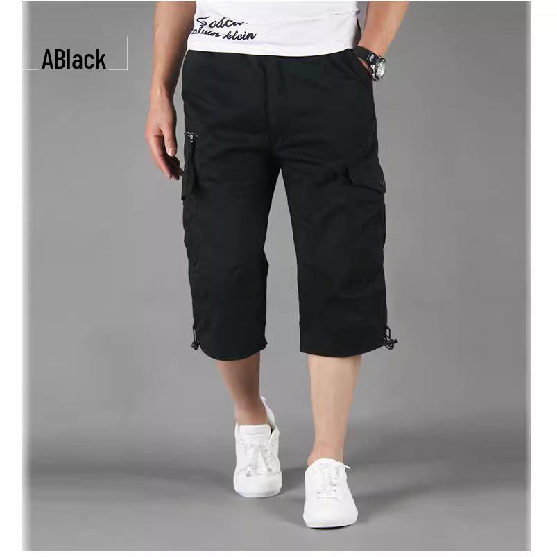 Men's Loose Fit Multi-Pocket Outdoor Cropped Casual Shorts