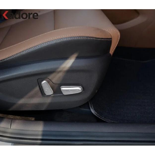 Car Seat Adjustment Switch Button Cover Trim For Hyundai Tucson 2015 2016 2017 2018   Carbon Fiber Interior Accessories