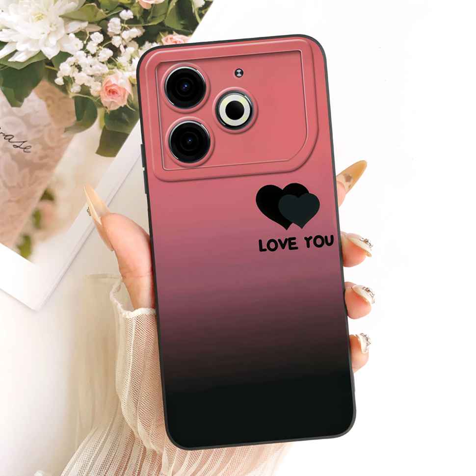 For Tecno Pova 6 Neo Case Pink Cherry Cartoon Silicone Phone Casing Tecno Pova6 Neo 6Neo LI6 Case Protection Back Cover