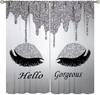Gorgeous Curtains,Modern Fashion Unicorn Eyelash(No Glitter No Sequin) Curtains for Girls Bedroom Living Room Window Drapes