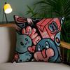 Abstract Painting Cushion Cover Plush Fabric Soft Double-Sided Printed Invisible Zipper Sofa Pillow Case Home Decor