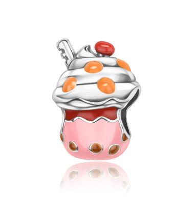 925 Silver Food Series Charms Beads Coffee Cup Bread Cake Ice Cream Pendant Fit Bracelet Necklace Women DIY Fine Gifts