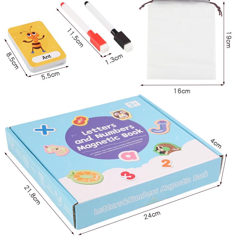 Children's Educational Toy: Alphabet Matching Magnetic Puzzle Board with Uppercase & Lowercase Letters and Number Learning Cards