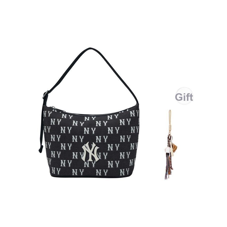 MLB Monogram New York Yankees 25Ss Full Print Vintage Large Capacity Commuter Bqm01 - Underarm Bag Casual Shoulder Bag Square Bag 3ABQM015N-50BKS