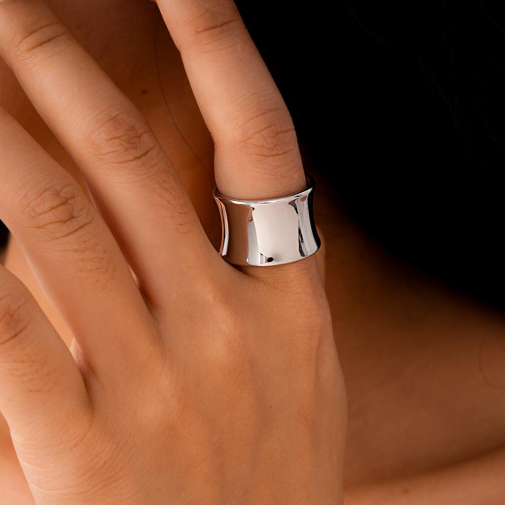 Vintage Minimalist Plain Circle Ring Men Women Niche Senior Sense Opening Ring Fashion Party Jewelry Accessories