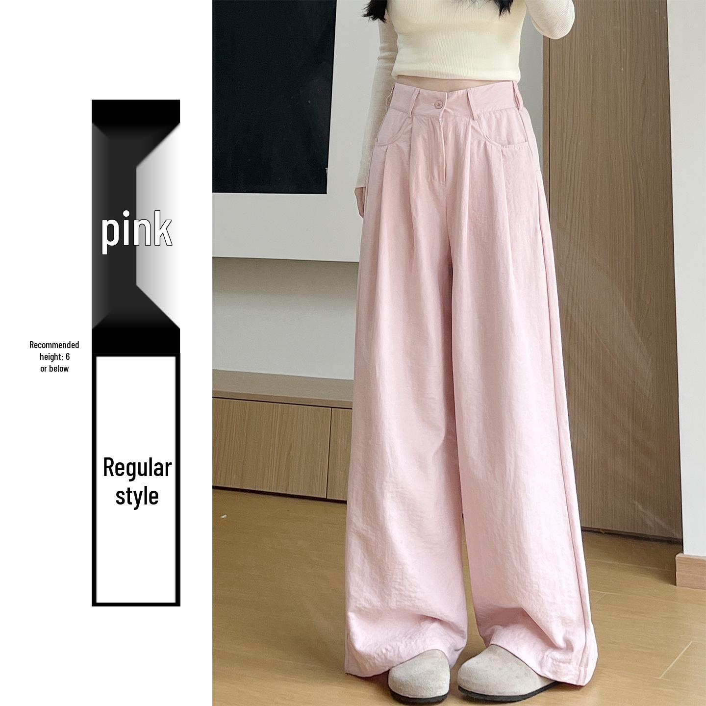 Khaki Gray Milk Foam Women s High Waist Slim Fit Wide Leg Pants, Petite Spring 2026 Style Extra Large