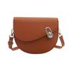 Retro Fashion Pu Leather Saddle Bag For Women 2024 Summer Versatile Shoulder Bag