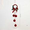 Christmas Flocked Bell Ornaments Set Nordic Style Cloth Hanging Decoration For Tree Or Window, Red Display Flocked Bell Decor