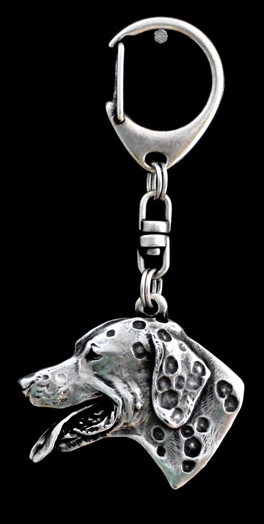 Dalmatian, Carriage Dog, Spotted Coach Dog - Silver-plated Key Ring with Dog, Handbag Decoration, Backpack Pendant by Art-Dog Brand
