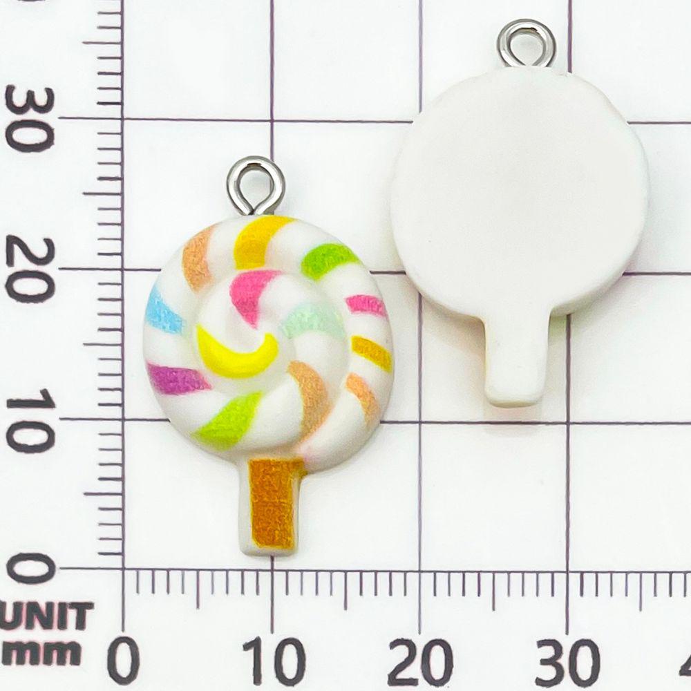 12-Color Resin Cartoon Lollipop Charms for DIY Jewelry