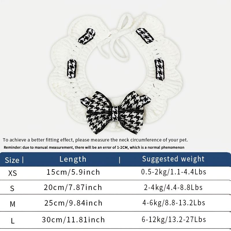 

Easter Houndstooth Pet Bandana, soft breathable plaid bow scarf for cats, dogs and rabbits XS