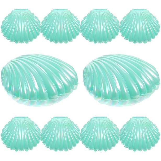 Amosfun 30pcs Sea Shells Candy Boxes Mermaid Party Seashell Candy Tray Jewelry Storage Trinket Box Birthday Valentines Party Supply