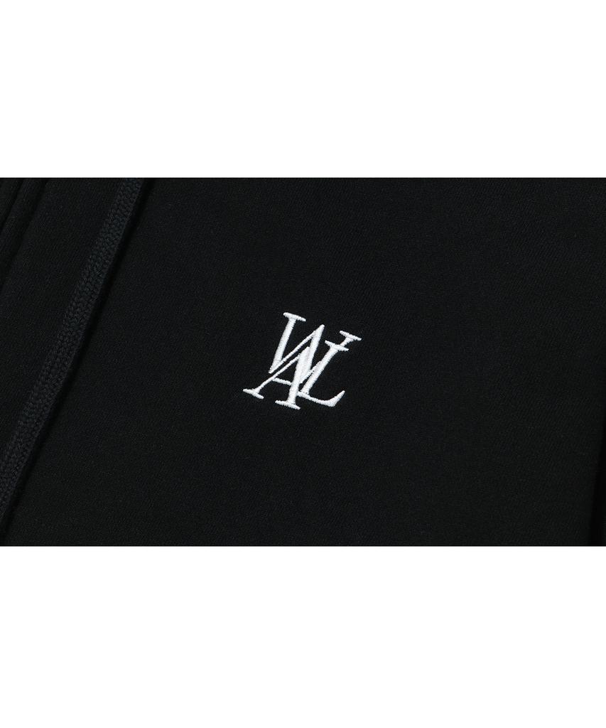 Wooalong (Brushed)Signature Hood Zip-Up - Black