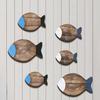 Yousheng 6 Pcs Wooden Fish Wall Decor Nautical Coastal Wood Wall Art Rustic Beach Ocean Fish Lake House Hanging Ornament for Bathroom Bedroom